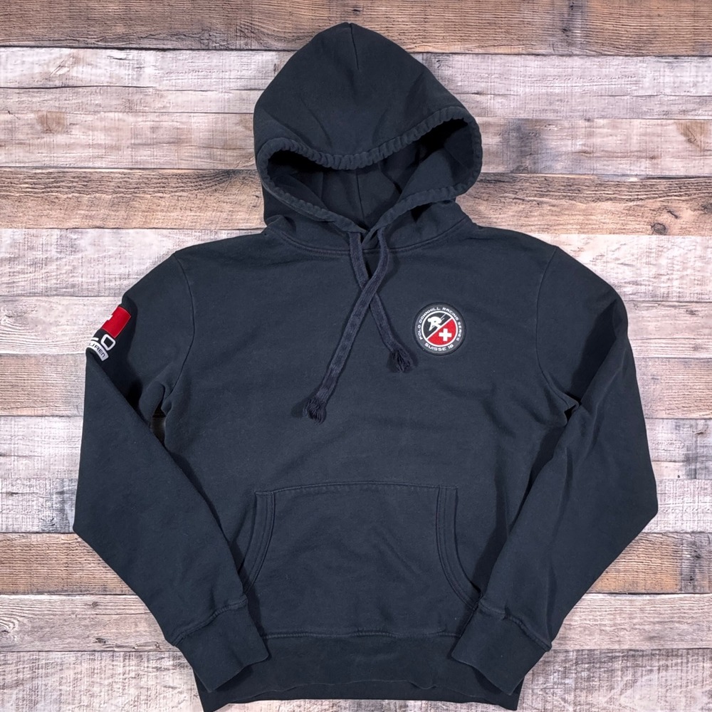 Polo Ralph Lauren Downhill Racing Series Suisse 16 Hoodie Black Mens Small